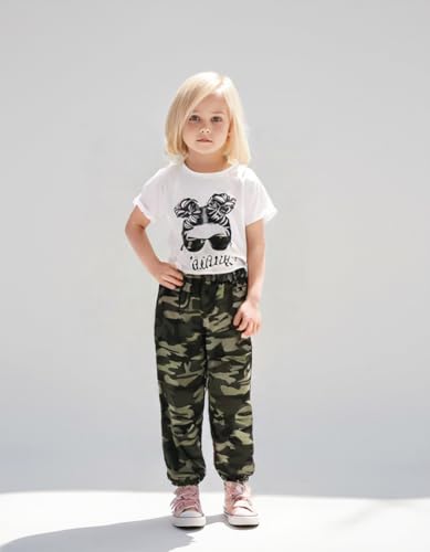 Image of Tween Girl Clothes 2 Piece Outfit Summer Short Sleeve Top + Jogger Pants Spring Fall Clothing Set Size 4-14 Years
