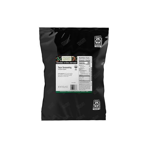 Frontier Co-Op Salt-Free Taco Seasoning, 1-Pound Bulk, Certified Organic, Mexican-Inspired Spices For Tacos, Dips, Burritos