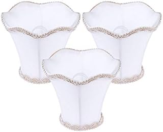 LIOOBO 3pcs/Bag European Lamp Shades Candle Chandelier Lampshade Holder Modern Lamp Shade kit for Upward Pointed Candle-Style Bulb/Table Lamp/Wall Light (024White Flash)