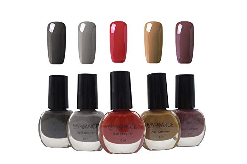 Mydance Morandi Color,5 Bottle Set,Nail Polish Nail Enamel (Type 8)
