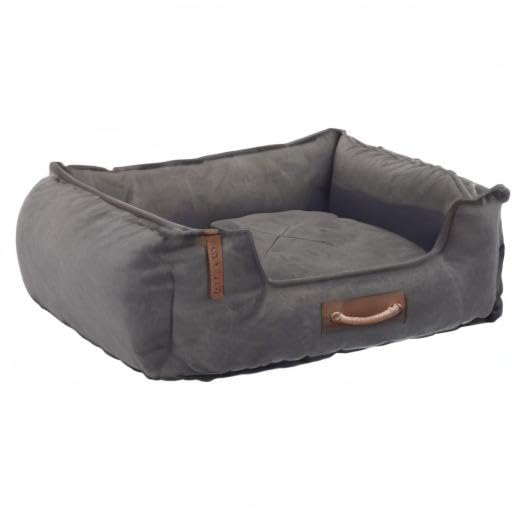 TRIXIE robustes und hochwertiges Hundebett 'BE NORDIC Bett Föhr, eckig, 100 × 80 cm, dunkelgrau' - 37449