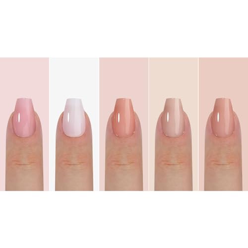 150pcs Maigitur French Gel Nail Tips - Skin Tones Nude Press on Nails Short Coffin Nail Tips Nude Pre Colored Soft Gel Nail Tip Reusable False Nails in 15Sizes-Soak Off Acrylic Fake Nails Extensions…