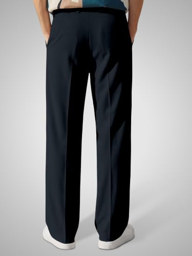 Image of FTX Men's Korean Style Casual Trouser | Premium Lycra Stretch Fabric | Smart Regular Fit | 2 Side Pockets | Comfortable Stretchable Everyday Wear Pants