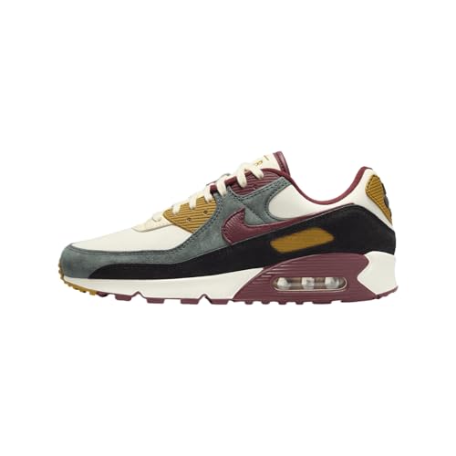 Nike Air Max 90 Premium Men's Shoes (HQ3609-113, Coconut Milk/Vintage Green/Black/Dark Team Red) Size 10.5