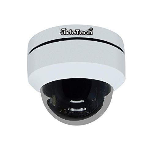 JideTech HD 1080P PTZ Camera Outdoor 1ptz Camera POE Security IP Dome Surveillance Cameras with 4X Optical Zoom Pan/Tilt/4X Motorized Zoom, Dome Security Camera Style for Ceiling Installation