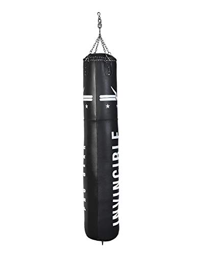 Image of Invincible Pro Gear Leather Boxing Bag (All Black, 100 cms. x 35 cms. 25 KGS)