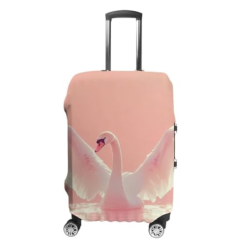 Swan Flapping Its Wings Travel Luggage Cover for Suitcase 19-32 Inches Elastic Washable Baggage Protector