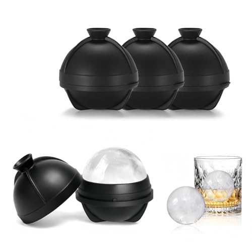 Rund Eiswürfelform Silikon 6cm Eiswürfelform Rund Groß Bpa Frei Wiederverwendbare Eiswürfel Form für Whiskey Cocktails Wein Bier und Getränke (Rund)