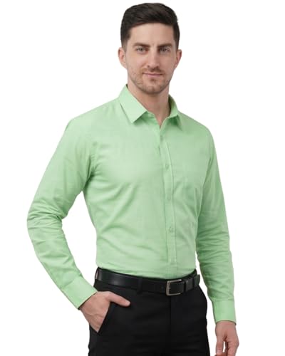 Image of SaintX Men's Formal Shirt with Pocket | Oxford Weave Cotton Rich Premium Fabric | Smart Fit | Full Sleeve | Everyday Summer Essential | Available in Plus Sizes