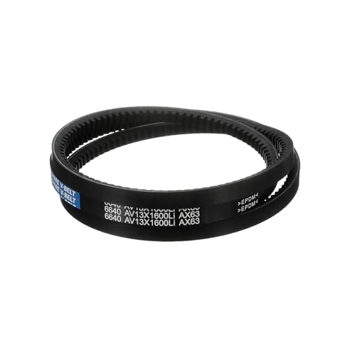 Image of AX63 Belt, Raw Edge Cogged Industrial Rubber EPDM V-Belt, Pack of 1 | 1 /2 inch(13mm) Width x 63 inch(1600mm) Inside Circumference x 5 /16 inch(8mm) Height