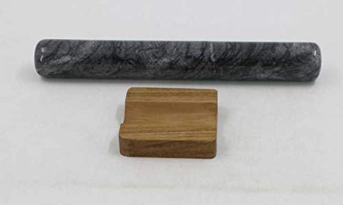 Kota Japan Premium 12” Black Marble Rolling Pin | Effortless Dough Roller for Baking, Pastry, Pizza | Sturdy Wood Base | Protect Countertops | Easy Clean | Stays Cool Wedding Registry! - Thumbnail 2