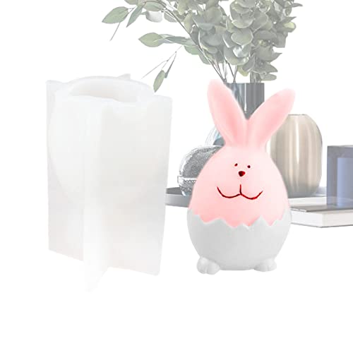 Suphyee Molde para Velas de Conejito de Pascua - Molde de Silicona Happy Easter Bunny Rabbit - Utensilios para Hornear Mousse Candy Jelly Ice Pudding Molde de Chocolate Molde para Hacer Velas Cover