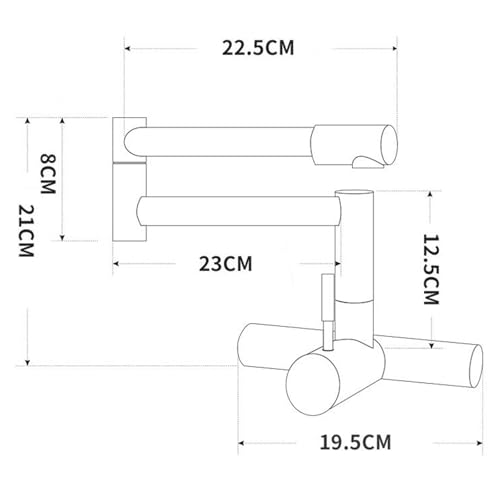 Grifo plegable de pared para cocina moderna que optimiza el espacio del fregadero 4