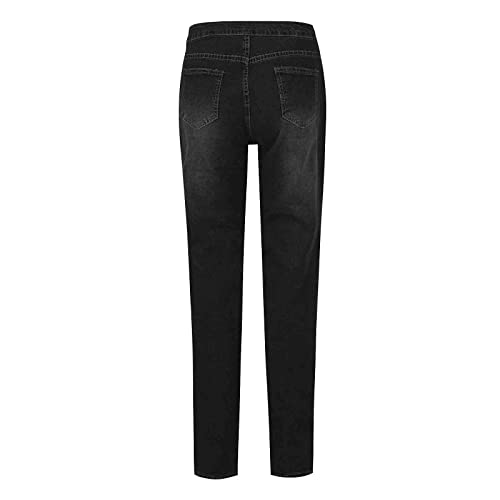 Women's High Waisted Jeans Strechy Straight Leg Denim Pants with Pockets Y2k Baggy Mid Waist Cropped Denim Pants4