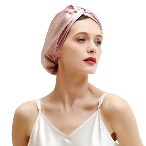 Bandeaux de cheveux soie de mûrier bonnet sommeil élastique réglable