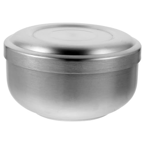 NOLITOY 4pcs Shaving Cream Bowl Shaving Brush and Bowl Shaving Mug Razors Tallow Canister Shaving Cream Can Holder Shaving Soap Bowl Lids Travel Shaving Soap Cup Shaving Stand Silver