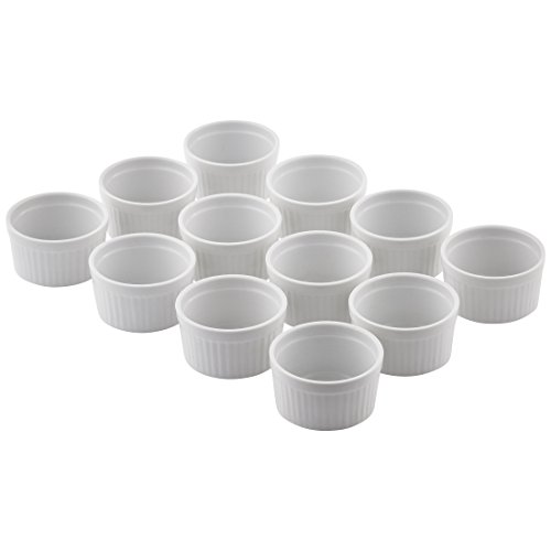 LEVIVO 331800000166 Stampi per Pasticcini/Stampini da Forno Set da 12, Porcellana, Bianco, Medium (Taglia Produttore:MD), unità