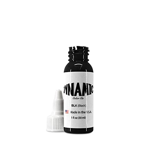 DYNAMIC - Tinta Tatuaje para el cuerpo Color Black 1oz, 30ml