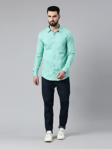 Image of THE SOUL PATROL Men's Casual Regular Fit Full Sleeve Premium Cotton Button-Down Shirt with Single Patch Pocket - Stylish, Classic, Comfortable, and Elegant for Everyday Wear