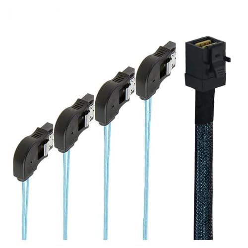 Cable S/A/S HD SFF-8643 a 4 puertos SATA ángulo izquierdo 50 cm miniatura 2