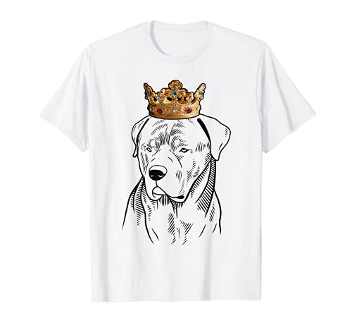 Rottweiler Dog Wearing Crown T-Shirt, White