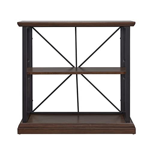 Image of Leick Home Finnick Bookcase, 30 inch, Dark Earth, Matte Black