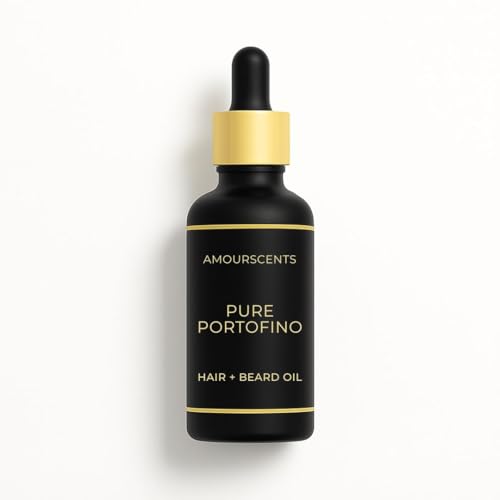 Neroli Portofino Hair + Beard Oil - Inspired Grooming Formula for Conditioning, Hydrating, Moisturising, Fresh & Healthy Soft Beard, 100% Alcohol & Vegan Free - Pure Portofino (30ml)