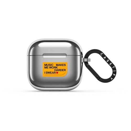 Étui miroir pour Airpods 4 CASETiFY en terrasse ou au bureau stylé