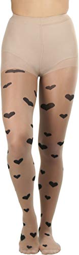Image of ToBeInStyle Women's Valentine Day Themed Opaque Sheer Pantyhose w /Heart Love
