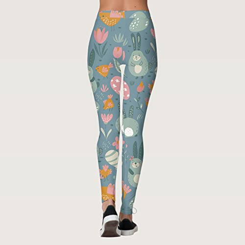 2024 High Waisted Yoga Pants for Women Girls Colorful Funny Easter Day Print Tummy Control Stretchy Workout Leggings Tights3