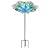 MUMTOP Glass Bird Bath, Garden Outdoor Birdbaths Birdfeeder with Metal Stake Peacock Bird Baths for Outside Yard