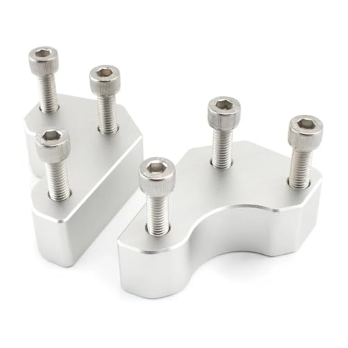 Lenkerverstell Motorrad-Lenkererhöhung Für Kawasaki GTR1400 Für Concours 1400 2008–2022 Adapter-Klemmerhöhungs-Kit. Verlängerungsadapter(Silber)