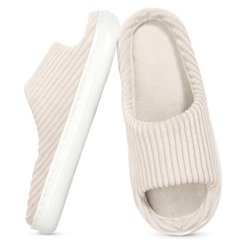 SOULROSE Summer House Memory Foam Slippers Comfy Spa Bedroom Slides Women Cloud Lightweight Waffle Cozy Open Toe Indoor Outdoor Platform Shoes2