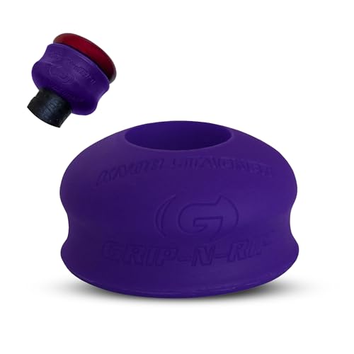 Grip-N-Rip Knob Stacker Choke-Up Ring for Baseball/Softball Bats Provides Choking Up Space & Relief from Bat Sting Stackable for Custom Fit and Comfort (Purple Regular)