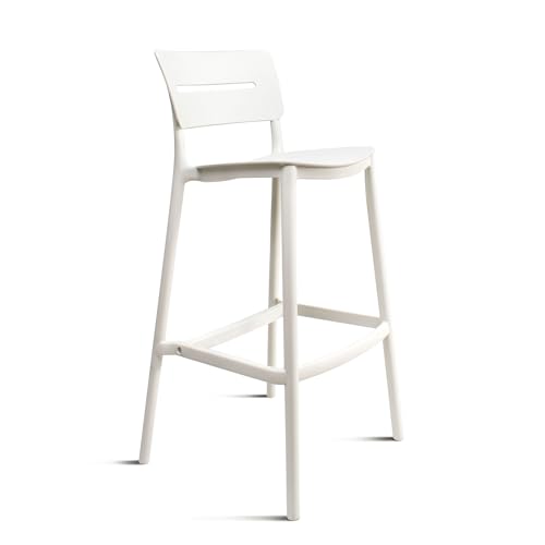THE SECRET HOME─ Taburete de Polipropileno- Alto. 101 cm x Largo. 48 cm x Ancho. 48 cm ─ Estilo Nórdico ─Varios Modelos (Blanco- 1ud)