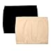 Produktbild CreatPret Damen Umstandsmode Nahtloses Bauchband Damen Shirt Layering Extender, Farbe: Schwarz und Hautfarbe, Large