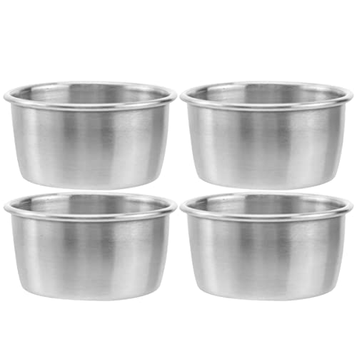 Garneck Household Sauce Cups 4pcs Reusable Stainless Steel Dipping Sauce Containers Dishes