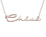 RGP-Chloe:MYKA Personalized Signature Style Name Pendant Necklace Jewelry - Rose Gold Plated