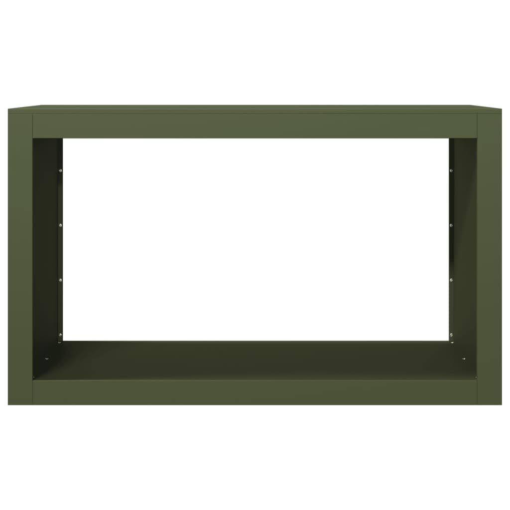 Zielony stojak na drewno zewnętrzne, 100 x 40 x 60 cm, stalowy stojak do efektywnego przechowywania drewna, chroni przed gniciem i utrzymuje suchość.