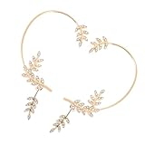 Veemoon Pendientes Clip de Oreja Gemas de Imitación y Diseño de Hoja, Aleación Plateada, sin Perforación, 1 Par para Mujer, Joyería Elegante para Uso Diario y Eventos