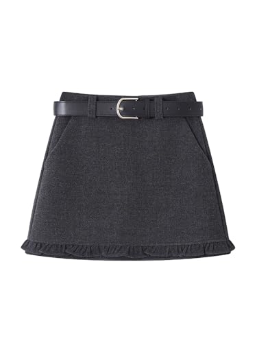 Women's Tweed Mini Skirt Fall Winter High Waist A-Line3