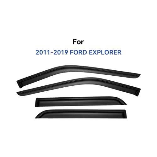 Image of Window Visors Rain Guards Shield for 2011-2019 Ford Explorer, Out-Channel Window Vent Wind Deflectors Visors Shades for 11 12 13 14 15 16 17 18 19 Explorer