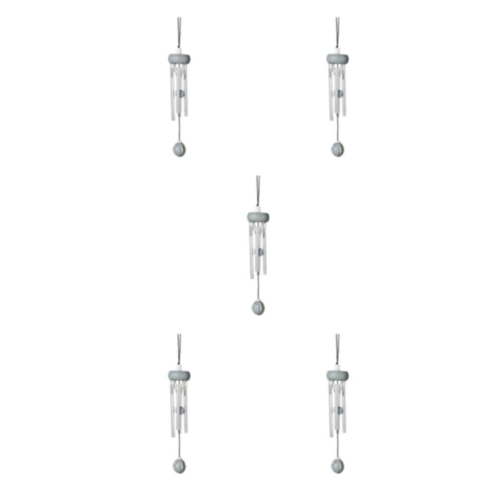 yuwqqoajv 5 Set of Exquisite Small Wind Chimes Unique Style For Home Decor Materials Wind Chime Pendant Multiple Styles And Colors gray（roundwood）