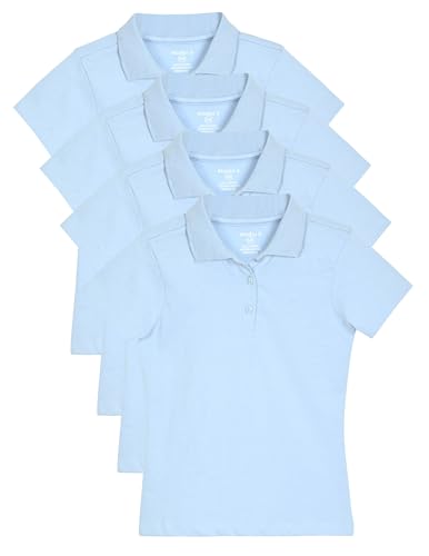 Image of Studio 3 Girls' 4-Pack Soft Jersey Short Sleeve Polo Shirts