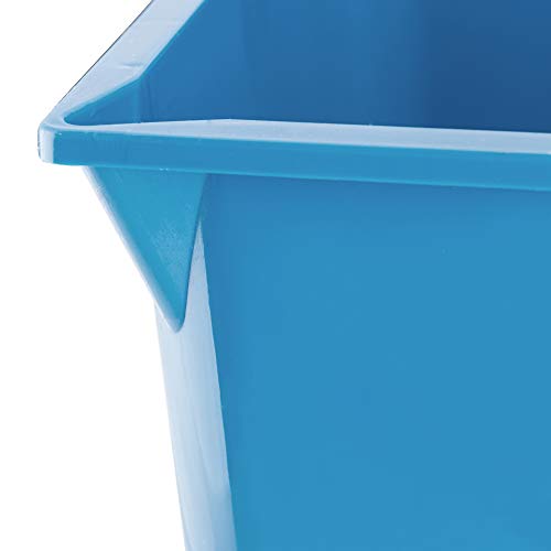 KADAX Verfemmer, vierkante kunststof schilderemmer met metalen handvat, stabiele wateremmer met gietrand, voor renovatie, tuin, poetsemmer, rechthoekig, licht (12 l, 1 stuk, blauw) - Afbeelding 5