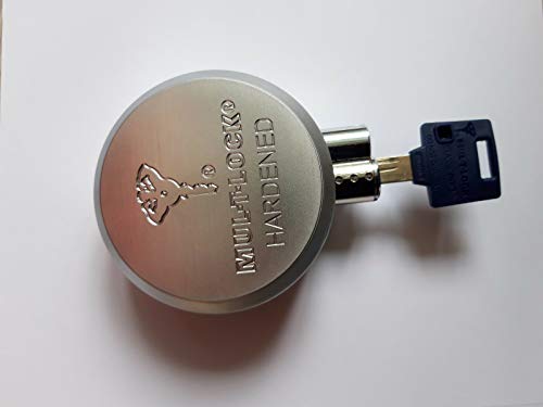 Mul-t-lock TR 100 Hockey Puck Padlock +Hasp/Wth 2 Keys and ID Card/!!!New!!! with Classic PRO Key System - Image 3