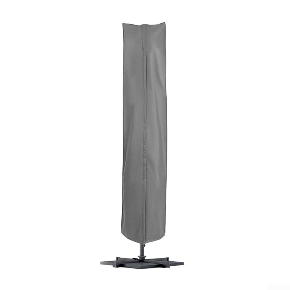Purple Leaf Cantilever Umbrella Cover 600D Waterproof UV-Resistant Protection Outdoor Patio Shade Protection Parasol Covers for Garden and Patio Umbrella Gray 260x74x50cm