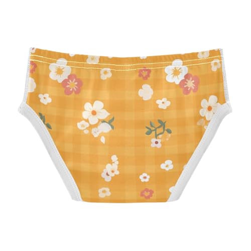 KLL Orange Gingham Baby Boys Pure Cotton Nighttime Underwear Breathable Children Undies2
