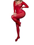 V-Ting Sexy Dessous für Damen UltradüNner Nahtlose GläNzende öL GanzköRper Bodystocking Catsuit ouvert Women Fishnet Strumpfhose Unterwäschen Negligees Lingerie für Sex
