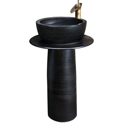 RDIAYDN Säulenwaschbecken mit Sockel, rund